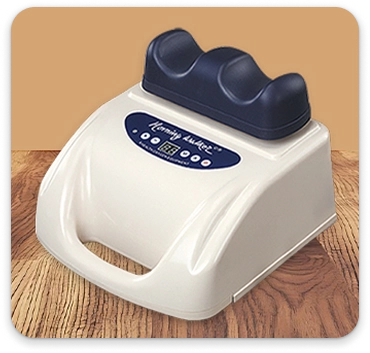 Original Morning Walker machine placed on a wooden table surface